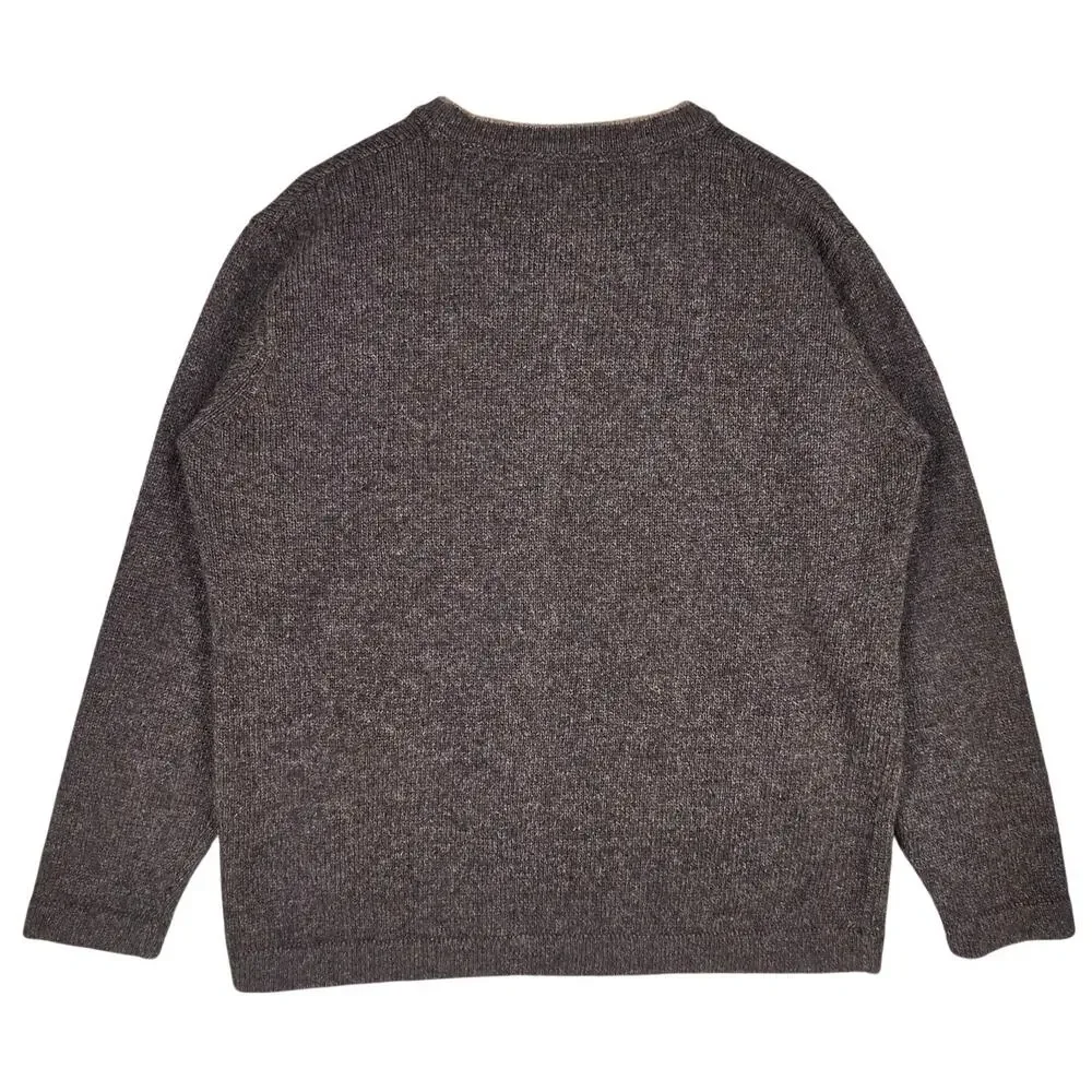 WOOLRICH MEN'S WOOL CREWNECK SWEATER – CHOCOLATE HEATHER – SIZE M – WOOL BLEND